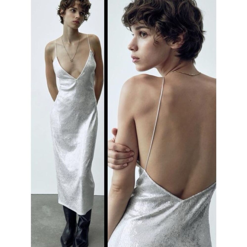 ZARA SEQUIN MIDI DRESS
SILVER